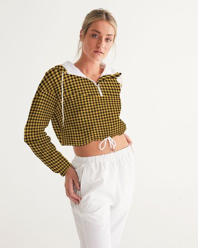 Houndstooth Women's Cropped Windbreaker