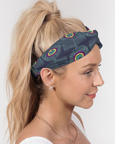 Peacock Tail Twist Knot Headband Set