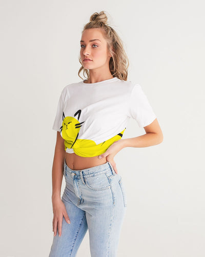 Cat's Love Women's Twist-Front Cropped Tee