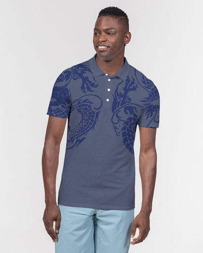 Round Dragon Men's Slim Fit Short Sleeve Polo