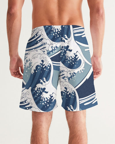 Waves Pattern Men's Swim Trunk