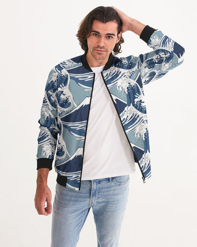 Waves Pattern Men's Bomber Jacket