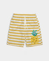 Bright Yellow Strips Boy's Swim Trunk