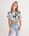 Funny Faces Women's Twist-Front Cropped Tee