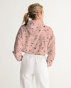 Pop Elements On Pink Women's Cropped Windbreaker