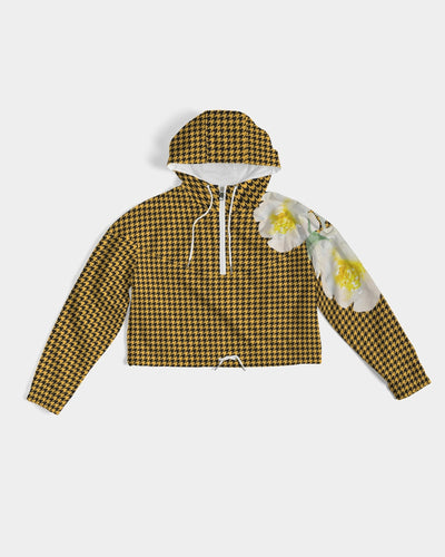 Houndstooth Women's Cropped Windbreaker